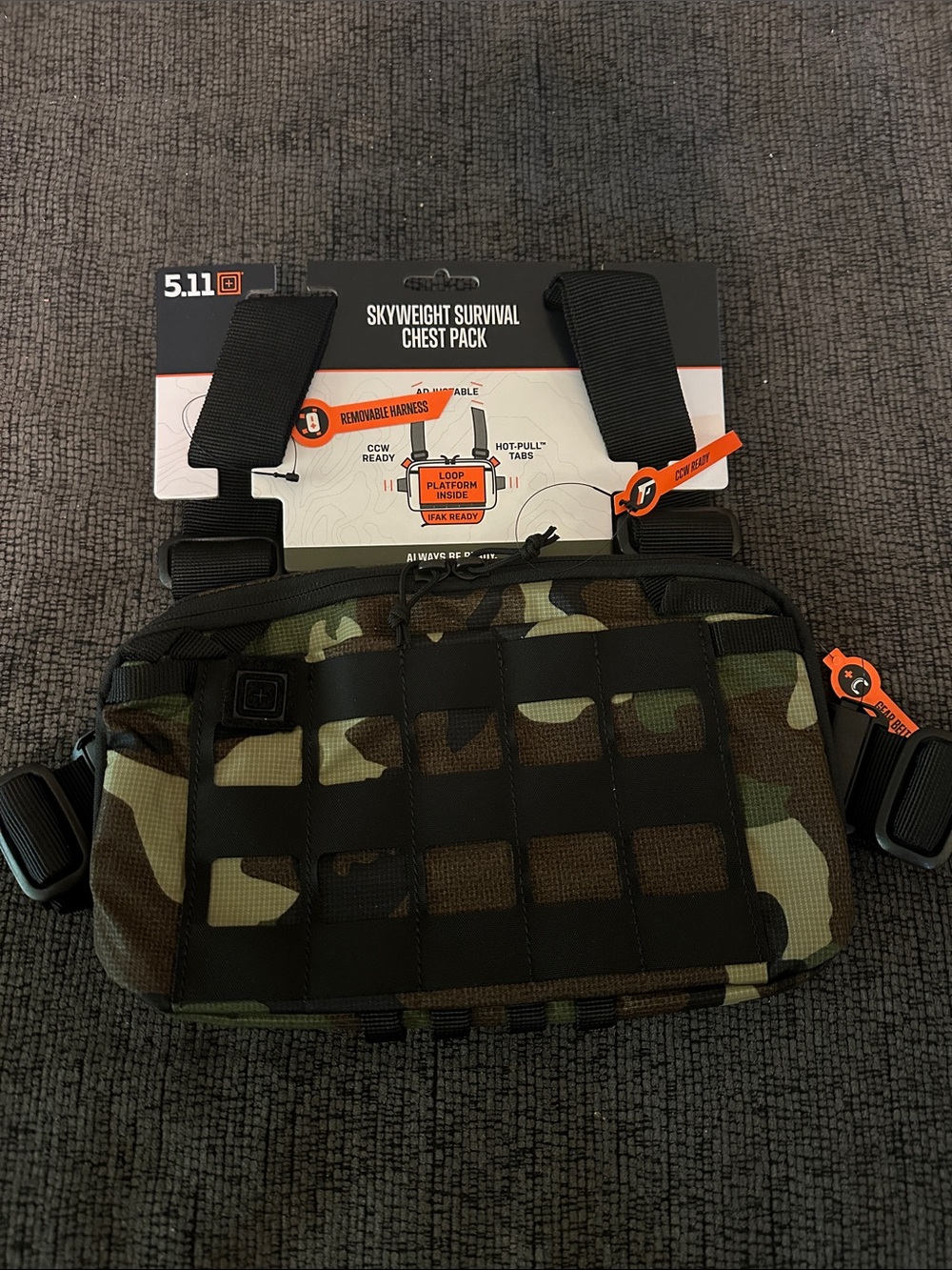 5.11 Tactical Skyweight Survival Chest Pack - Woodland Camo